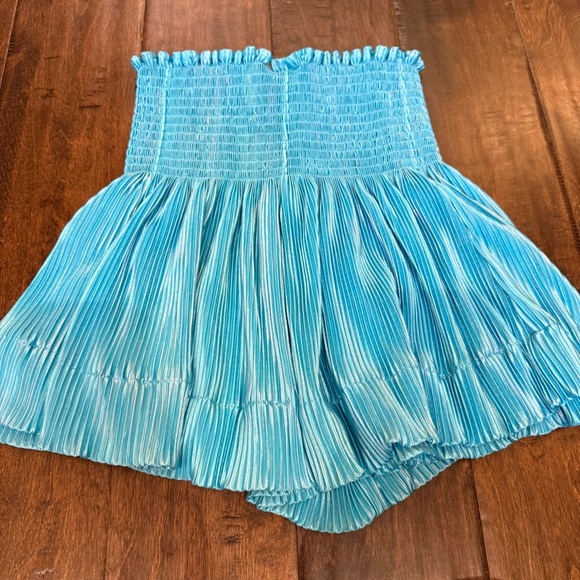 Queen of Sparkles Swing Shorts Aqua Blue Metallic size XS - Picture 3 of 4